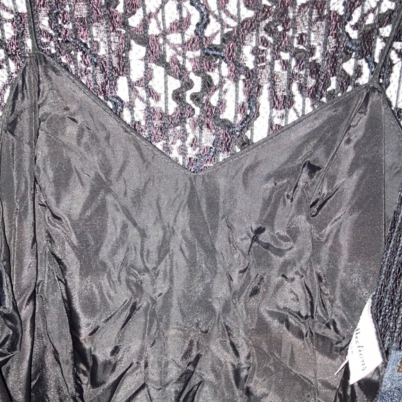 Black with Dark Red Lace Vintage Dress - Picture 8 of 9